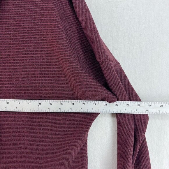 Max Studio Sweater Womens L Maroon Black Stripe Cowl Long Sleeve Pullover Preppy - Picture 3 of 12